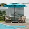 Costway 10 ft 3-tier Vented Patio Umbrella Large Market Table Umbrella Outdoor Sun Shade Brown/Turquoise/Navy/Beige/Gray/Red/Black